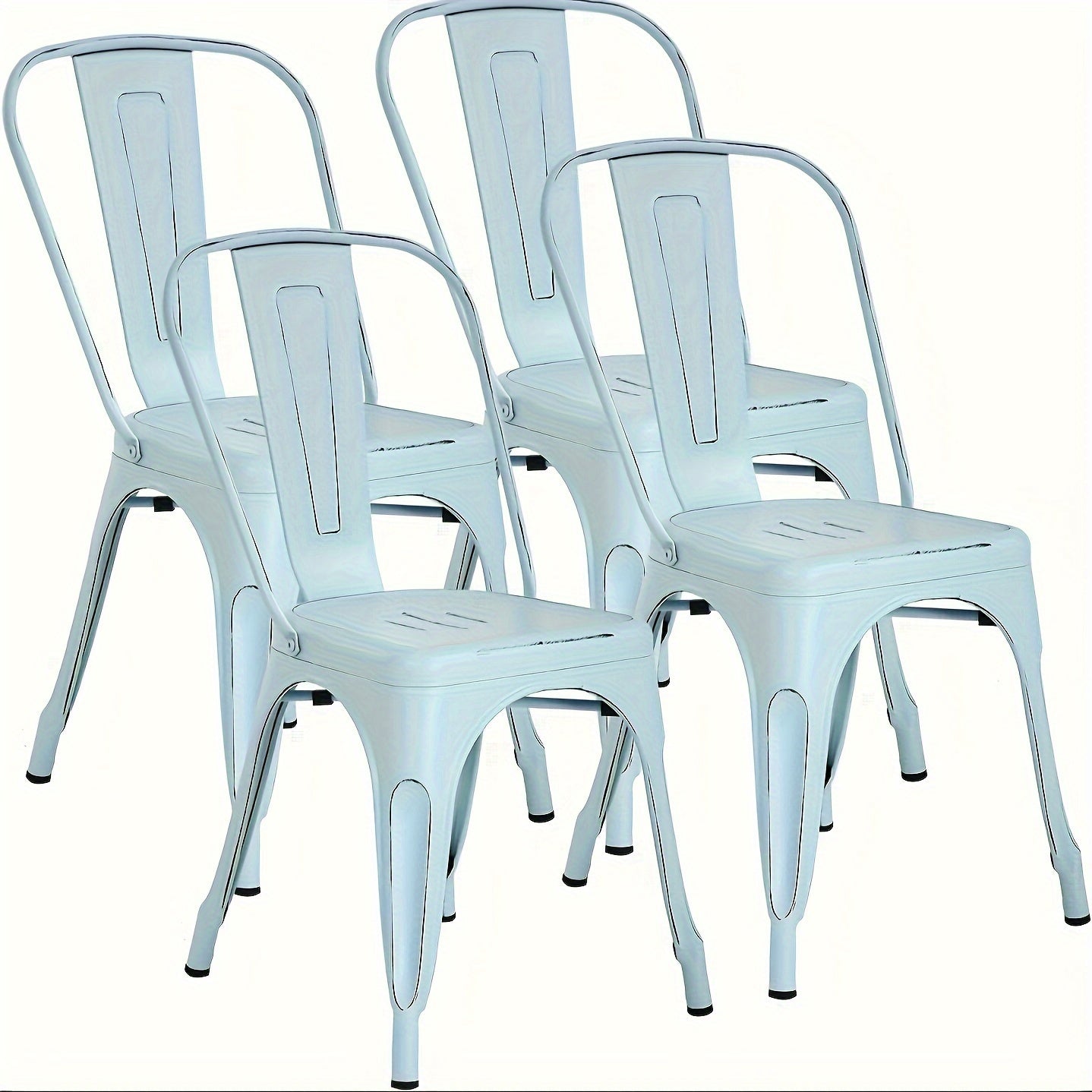 Metal Dining Chairs Set of 4 Indoor And Outdoor Chairs Patio Chairs Kitchen Metal Chairs 18 Inch Seat High Dining Chair Metal Stacking Chair Tolix Side Bar Chair 330LBS Weight