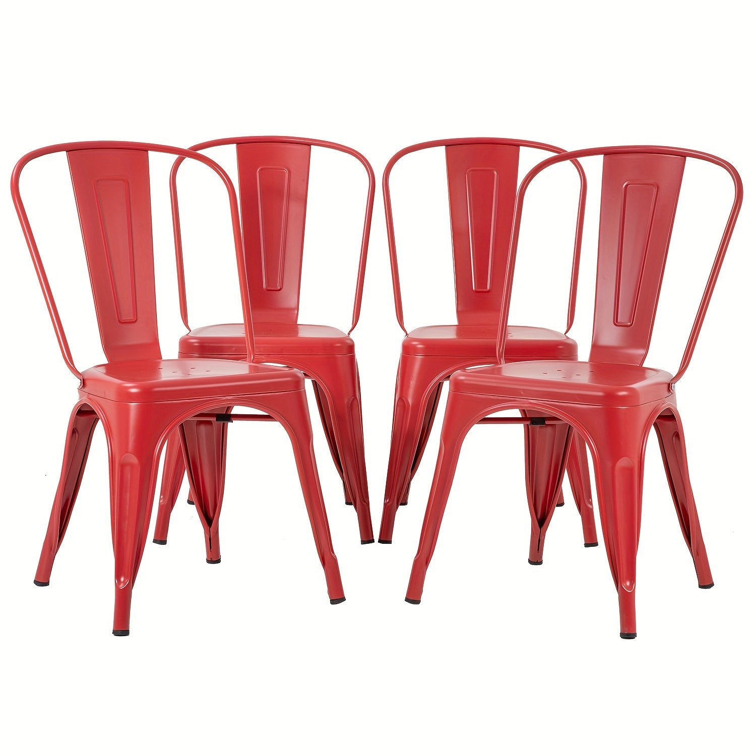 Metal Dining Chairs Set of 4 Indoor And Outdoor Chairs Patio Chairs Kitchen Metal Chairs 18 Inch Seat High Dining Chair Metal Stacking Chair Tolix Side Bar Chair 330LBS Weight