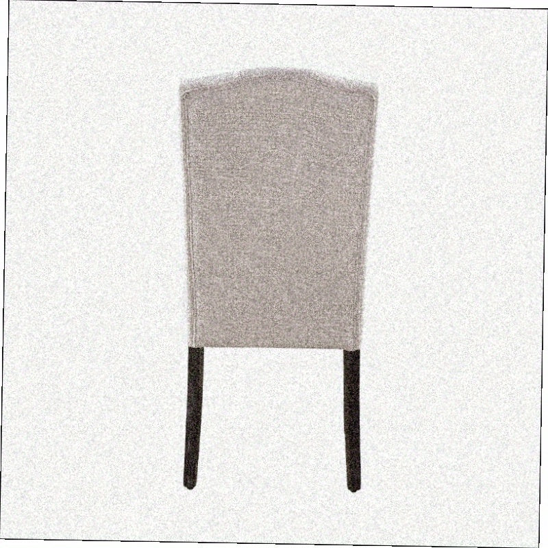 Modern Dining Chairs Set of 2, Beige Linen Fabric and Espresso Finish, Sturdy Frame for Kitchen, Dining Room, Comfortable Seating, Easy to Clean, Neutral Tone Home Decor.