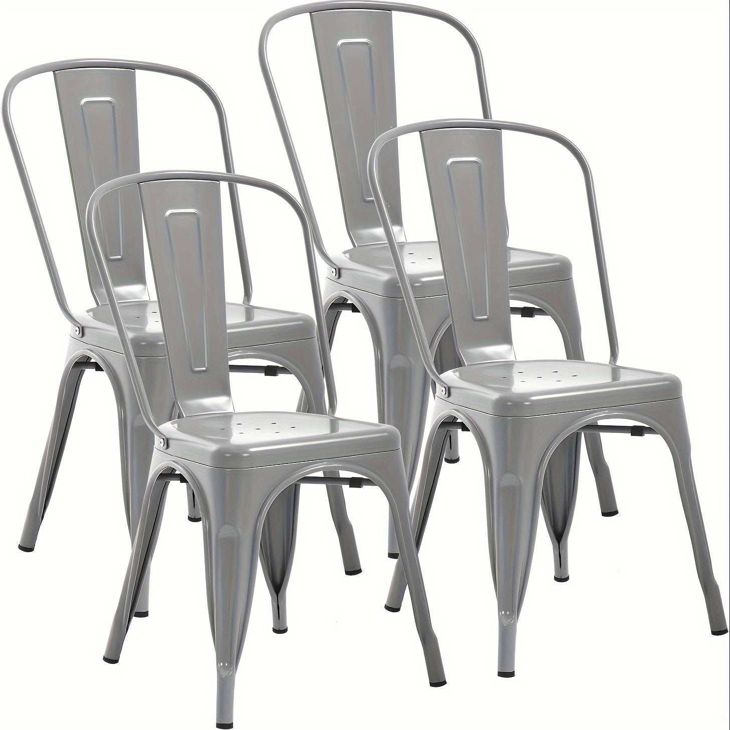 Metal Dining Chairs Set of 4 Indoor And Outdoor Chairs Patio Chairs Kitchen Metal Chairs 18 Inch Seat High Dining Chair Metal Stacking Chair Tolix Side Bar Chair 330LBS Weight