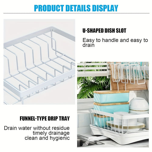 2tier Dish Drying Rack Dish Drainer Dinnerware Organizer Rack Countertop Utensil Dish Storage Rack Multipurpose Dish drying Rack with Cups rack Chopstick Cage Utensil Holder Storage Dish Drainer Cutting Board Space-Saving Kitchen Accessories