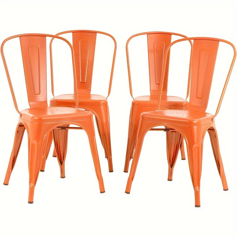 Metal Dining Chairs Set of 4 Indoor And Outdoor Chairs Patio Chairs Kitchen Metal Chairs 18 Inch Seat High Dining Chair Metal Stacking Chair Tolix Side Bar Chair 330LBS Weight