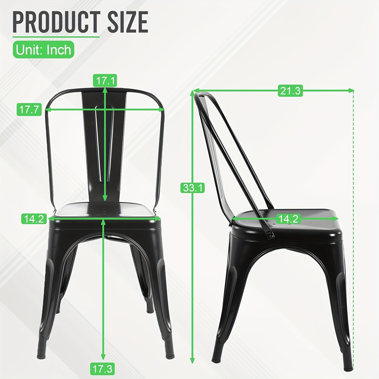 Metal Dining Chairs Set of 4 Indoor And Outdoor Chairs Patio Chairs Kitchen Metal Chairs 18 Inch Seat High Dining Chair Metal Stacking Chair Tolix Side Bar Chair 330LBS Weight