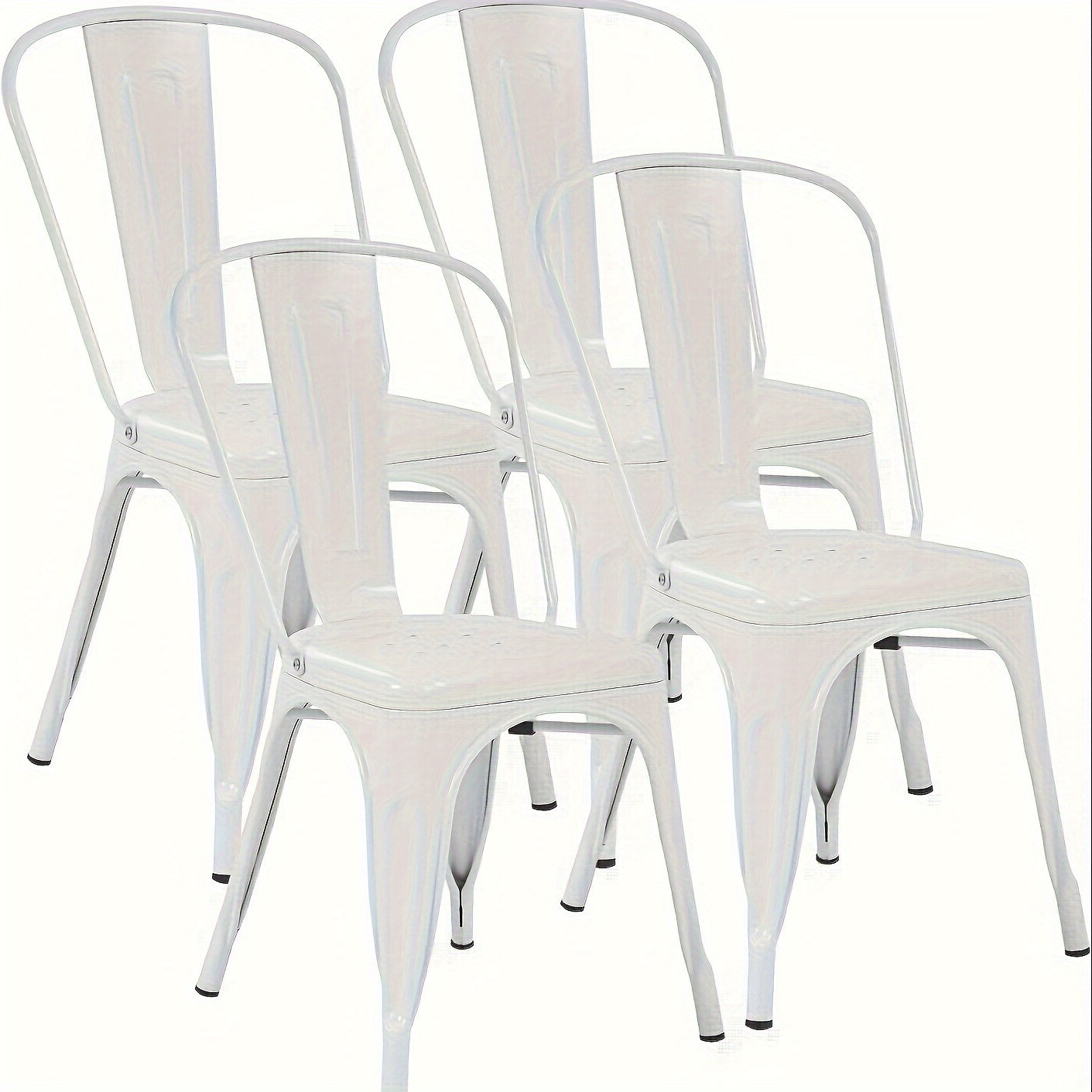 Metal Dining Chairs Set of 4 Indoor And Outdoor Chairs Patio Chairs Kitchen Metal Chairs 18 Inch Seat High Dining Chair Metal Stacking Chair Tolix Side Bar Chair 330LBS Weight