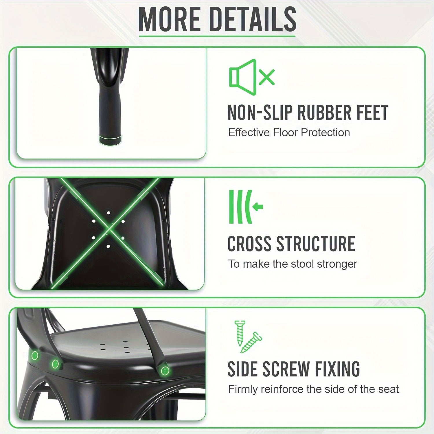 Metal Dining Chairs Set of 4 Indoor And Outdoor Chairs Patio Chairs Kitchen Metal Chairs 18 Inch Seat High Dining Chair Metal Stacking Chair Tolix Side Bar Chair 330LBS Weight