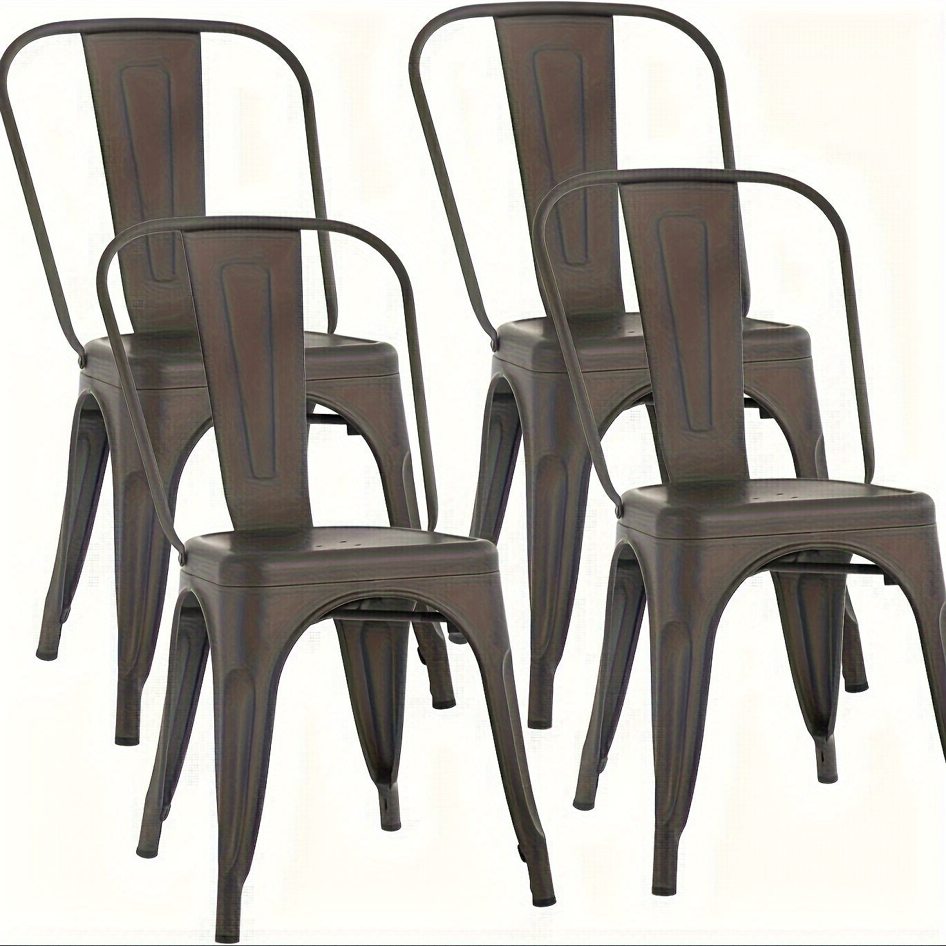 Metal Dining Chairs Set of 4 Indoor And Outdoor Chairs Patio Chairs Kitchen Metal Chairs 18 Inch Seat High Dining Chair Metal Stacking Chair Tolix Side Bar Chair 330LBS Weight